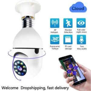 E27 Bulb Wifi Camera 4x Digital Automatic Body Tracking